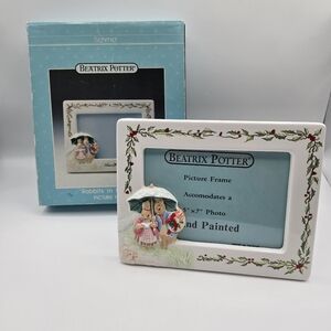 Vintage 1989 Schmid Beatrix Potter Christmas Collection Hand Painted Frame 5"x7"